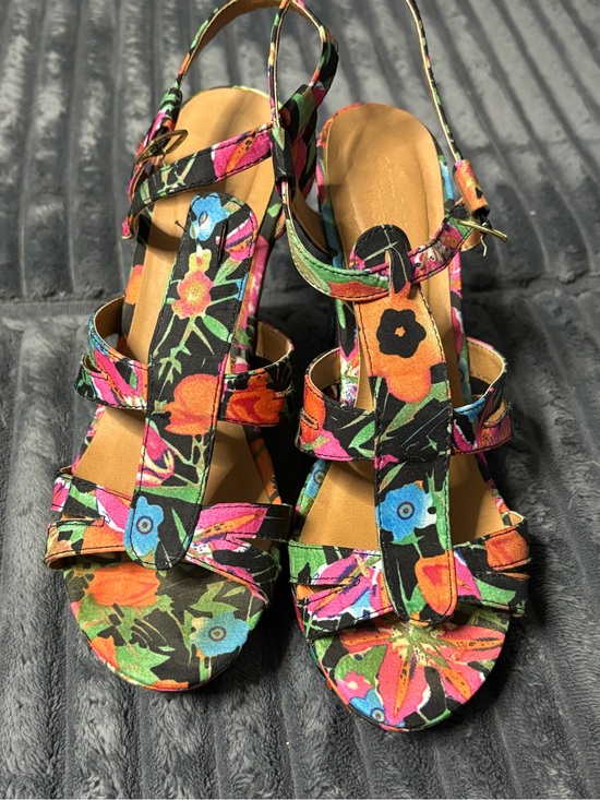 Charlotte Russe Shoes - Charlotte Russe Multicolor Floral Wedge Sandals